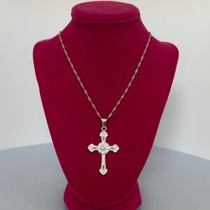 Radiant Silver Cross Necklace​